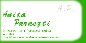 anita paraszti business card